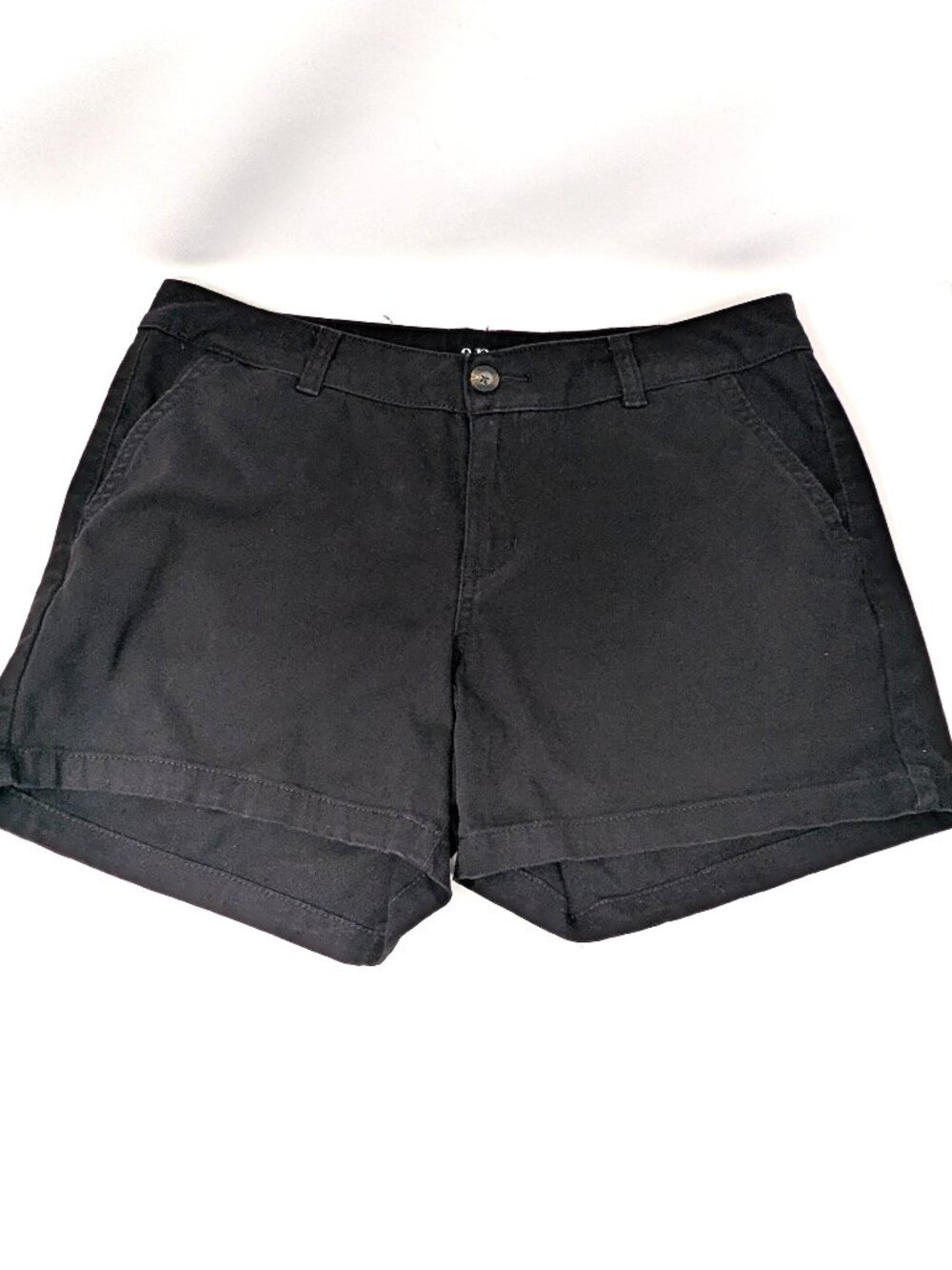 a.n.a A New Approach Mid-Rise Twill Shorts Black 3.5" Inseam Womens Sz 8 Flat